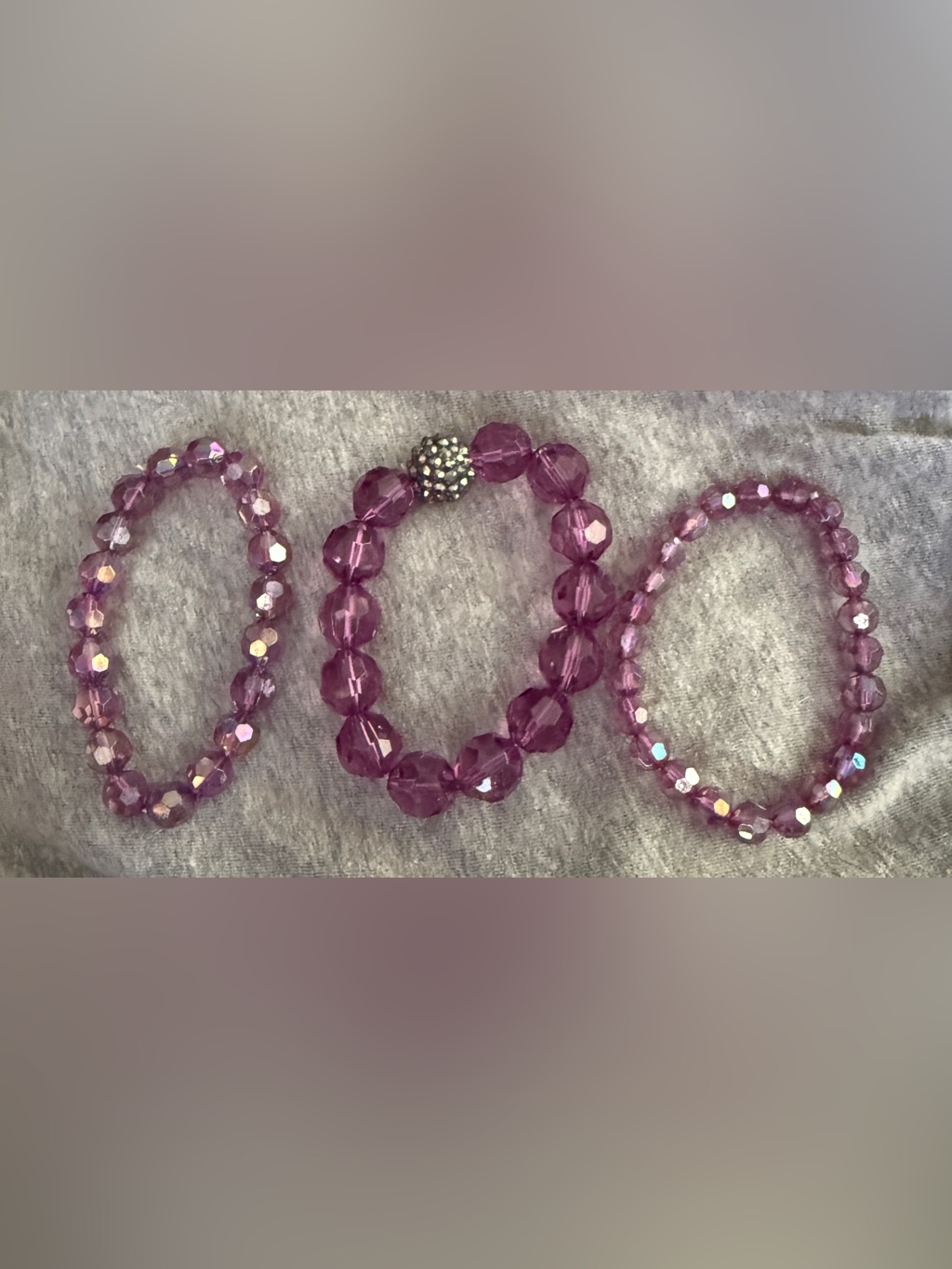 Purple Crystal Stretch Bracelet Set - Brand: